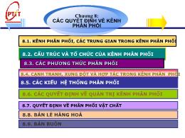 Bài giảng Marketing căn bản - Chương 8: Các quyết định về kênh phân phối - Phạm Thị Minh Lan