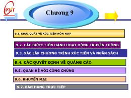 Bài giảng Marketing căn bản - Chương 9 : Các quyết định về xúc tiến - Phạm Thị Minh Lan