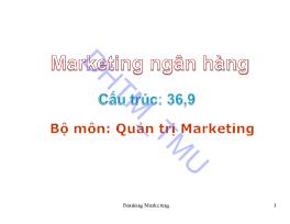 Bài giảng Marketing ngân hàng