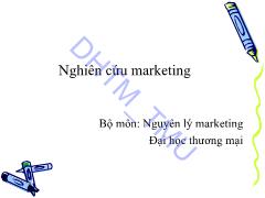 Bài giảng Nghiên cứu Marketing - Đại học Thương mại