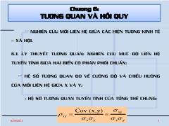 Bài giảng Nguyên lý thống kê kinh tế - Chương 6: Tương quan và hồi quy - Nguyễn Văn Phong