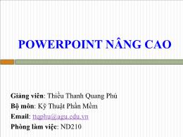 Bài giảng PowerPoint nâng cao - Thiều Thanh Quang Phú