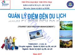 Bài giảng Quản lý điểm đến du lịch