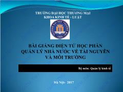 Bài giảng Quản lý Nhà nước về tài nguyên và môi trường