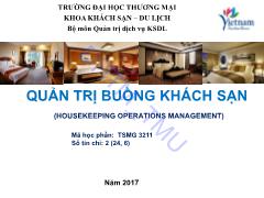 Bài giảng Quản trị buồng phòng khách sạn