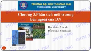 Bài giảng Quản trị chiến lược - Chương 3: Phân tích môi trường bên ngoài của doanh nghiệp