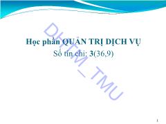 Bài giảng Quản trị dịch vu - Đại học Thương mại