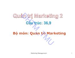 Bài giảng Quản trị Marketing 2