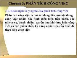 Bài giảng Quản trị nguồn nhân lực - Chương 3: Phân tích công việc - Trần Phi Hoàng