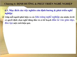 Bài giảng Quản trị nguồn nhân lực - Chương 6: Định hướng & phát triển nghề nghiệp - Trần Phi Hoàng