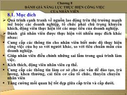 Bài giảng Quản trị nguồn nhân lực - Chương 8: Đánh giá năng lực thực hiện công việc của nhân viên - Trần Phi Hoàng