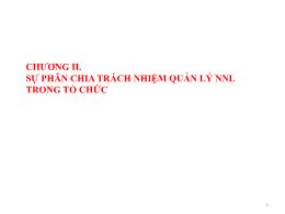 Bài giảng Quản trị nhân lực nâng cao - Chương II: Sự phân chia trách nhiệm quản lý nguồn nhân lực trong tổ chức - Nguyễn Tiến Mạnh