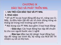 Bài giảng Quản trị nhân lực nâng cao - Chương IX: Đào tạo và phát triển nguồn nhân lực - Nguyễn Tiến Mạnh