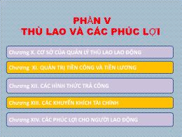 Bài giảng Quản trị nhân lực nâng cao - Chương X: Cơ sở quản lý thù lao lao động - Nguyễn Tiến Mạnh