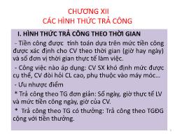 Bài giảng Quản trị nhân lực nâng cao - Chương XII: Các hình thức trả công - Nguyễn Tiến Mạnh