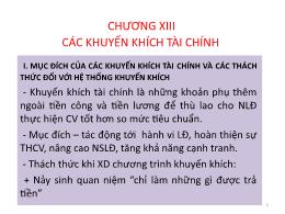 Bài giảng Quản trị nhân lực nâng cao - Chương XIII: Các khuyến khích tài chính - Nguyễn Tiến Mạnh