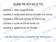 Bài giảng Quản trị rủi ro - Đại học Thương mại