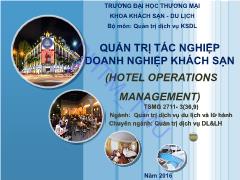 Bài giảng Quản trị tác nghiệp doanh nghiệp khách sạn