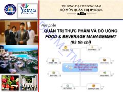 Bài giảng Quản trị thực phẩm và đồ uống