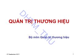 Bài giảng Quản trị thương hiệu - ĐHTM