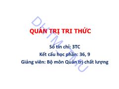 Bài giảng Quản trị tri thức