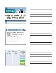 Bài giảng Tin học quản lý SPSS - Chương 2: Nhập và quản lý dữ liệu trong SPSS
