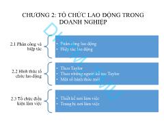 Bài giảng Tổ chức và định mức lao động - Chương 2: Tổ chức lao động trong doanh nghiệp