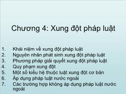 Bài giảng Tư pháp quốc tế - Chương 4: Xung đột pháp luật