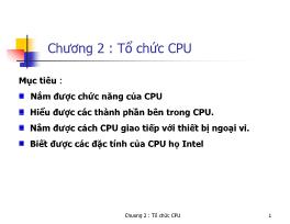 Cấu trúc máy tính - Chương 2: Tổ chức CPU