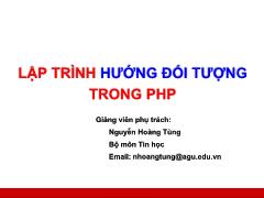 Công nghệ Web và ứng dụng - Lập trình hướng đối tượng trong PHP - Nguyễn Hoàng Tùng