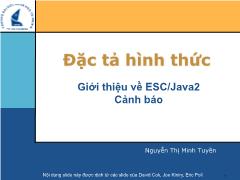 Đặc tả hình thức - Giới thiệu về ESC/Java2: Cảnh báo - Nguyễn Thị Minh Tuyền