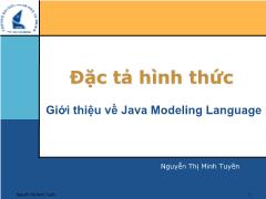 Đặc tả hình thức - Giới thiệu về Java Modeling Language - Nguyễn Thị Minh Tuyền
