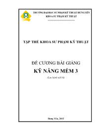 Đề cương bài giảng Kỹ năng mềm 3