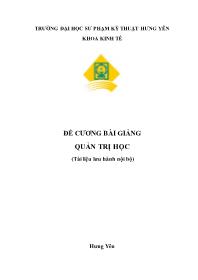 Đề cương bài giảng Quản trị học