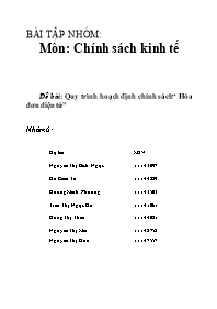 Đề tài Quy trình hoạch định chính sách“ Hóa đơn điện tử”