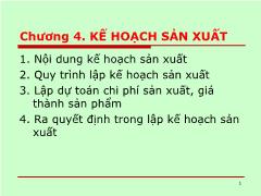 Kế hoạch kinh doanh - Chương 4: Kế hoạch sản xuất