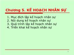 Kế hoạch kinh doanh - Chương 5: Kế hoạch nhân sự