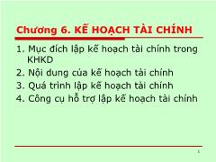 Kế hoạch kinh doanh - Chương 6: Kế hoạch tài chính