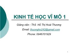 Kinh tế học Vĩ mô 1 - Chương 1: Tổng quan về kinh tế học vĩ mô - Hồ Thị Hoài Thương