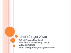 Kinh tế học Vĩ mô - Chương 1: Khái quát về kinh tế học vĩ mô - Lê Phương Thảo Quỳnh