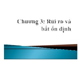 Kinh tế kinh doanh - Chương 3: Rủi ro và bất ổn định - Nguyễn Thị Xuân Hường