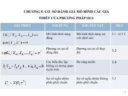 Kinh tế lượng - Chương 5: Cơ sở đánh giá mô hình các giả thiết của phương pháp OLS