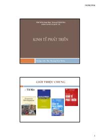 Kinh tế phát triển - Chương I: Giới thiệu các nước đang phát triển - Hoàng Bảo Trâm