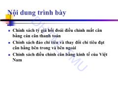 Kinh tế quốc tế 2 - Chương 3: Ảnh hưởng của thay đổi tỷ giá đến các quan hệ kinh tế quốc tế