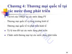 Kinh tế quốc tế 2 - Chương 4: Thương mại quốc tế tại các nước đang phát triển