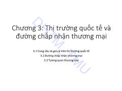 Kinh tế quốc tế - Chương 3: Thị trường quốc tế và đường chấp nhận thương mại