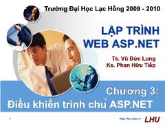 Lập trình Web ASP.Net - Chương 3: Điều khiển trình chủ ASP.NET - Vũ Đức Lung
