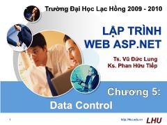 Lập trình Web ASP.Net - Chương 5: Data Control - Vũ Đức Lung