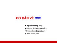 Lập trình Web - Cơ bản về CSS - Nguyễn Hoàng Tùng
