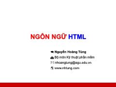 Lập trình Web - Ngôn ngữ HTML - Nguyễn Hoàng Tùng